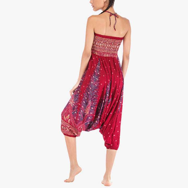 Buddha Stones, dwa style, pióra, geometryczny wzór, luźne, marszczone spodnie, kombinezon, damskie spodnie do jogi - image 8