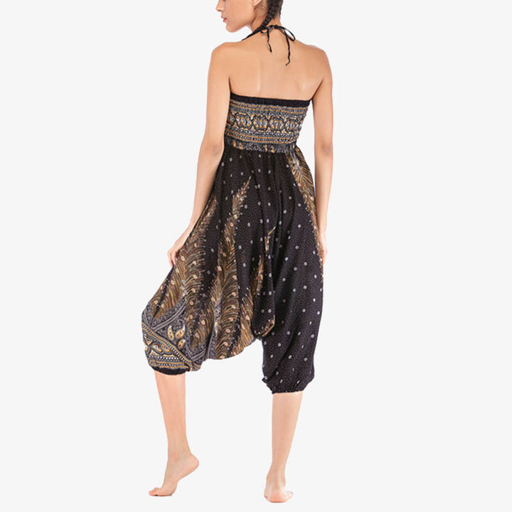 Buddha Stones, dwa style, pióra, geometryczny wzór, luźne, marszczone spodnie, kombinezon, damskie spodnie do jogi - image 26