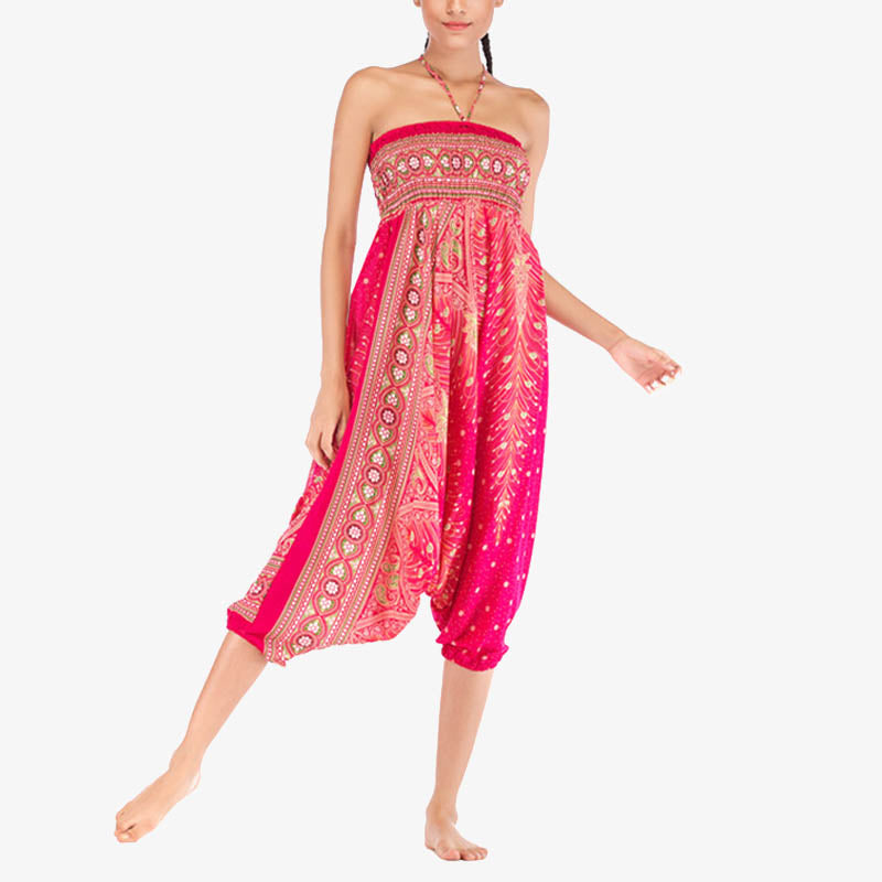 Buddha Stones, dwa style, pióra, geometryczny wzór, luźne, marszczone spodnie, kombinezon, damskie spodnie do jogi - image 17