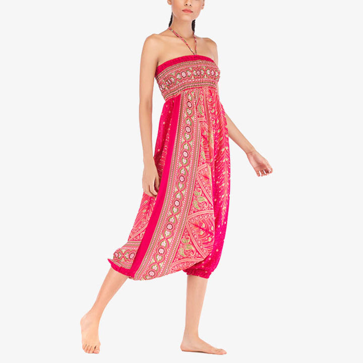 Buddha Stones, dwa style, pióra, geometryczny wzór, luźne, marszczone spodnie, kombinezon, damskie spodnie do jogi - image 16