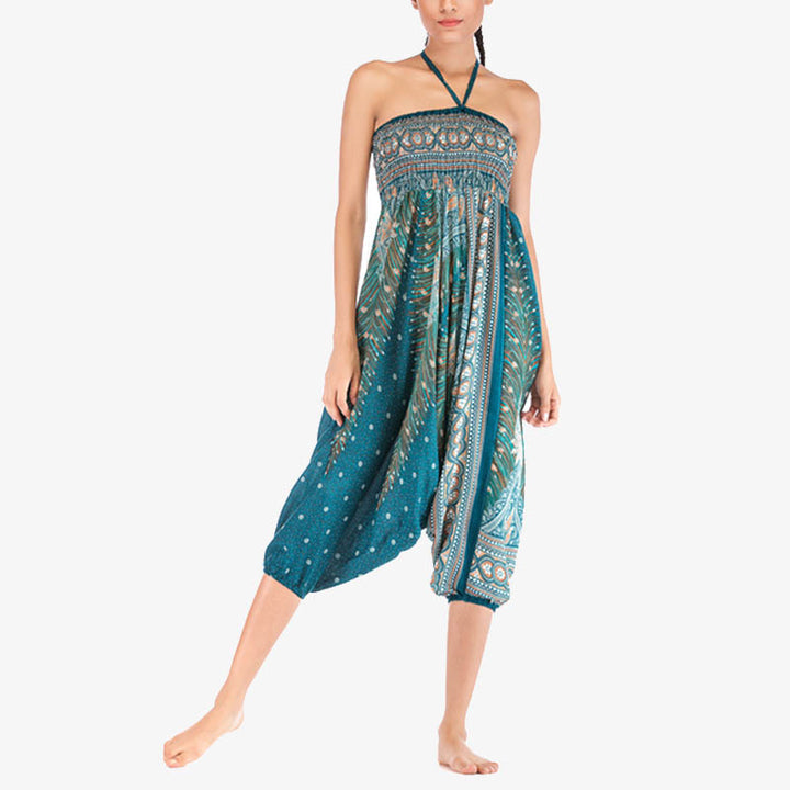 Buddha Stones, dwa style, pióra, geometryczny wzór, luźne, marszczone spodnie, kombinezon, damskie spodnie do jogi - image 33