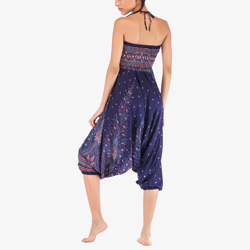 Buddha Stones, dwa style, pióra, geometryczny wzór, luźne, marszczone spodnie, kombinezon, damskie spodnie do jogi - image 43