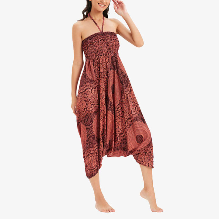 Buddha Stones Dwa Stylowe Nosić Okrągłe Geometryczne Luźne Swobodne Spodnie Harem Kombinezon Damskie Spodnie Do Jogi - image 14