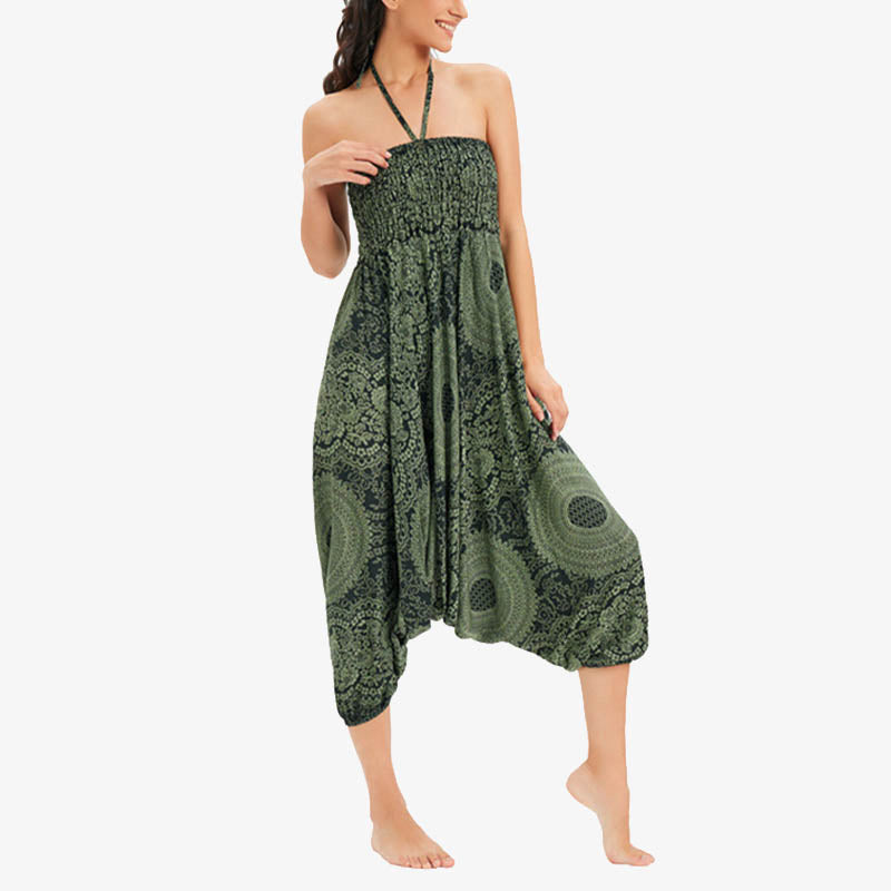 Buddha Stones Dwa Stylowe Nosić Okrągłe Geometryczne Luźne Swobodne Spodnie Harem Kombinezon Damskie Spodnie Do Jogi - image 27