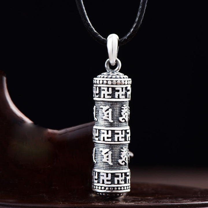 Buddha Stones Tybetański Om Mani Padme Hum Budda Swastyka Naszyjnik Szczęścia Wisiorek