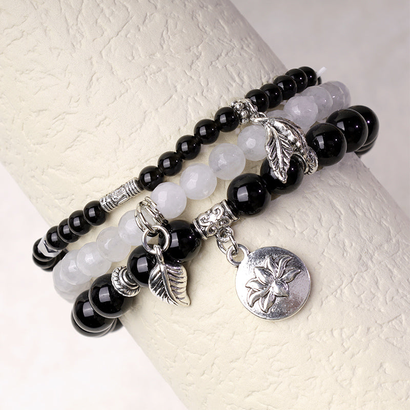 Buddha Stones 3PCS Naturalny Kryształ Kwarcowy Koraliki Uzdrawiająca Energia Bransoletka Lotosu - image 10