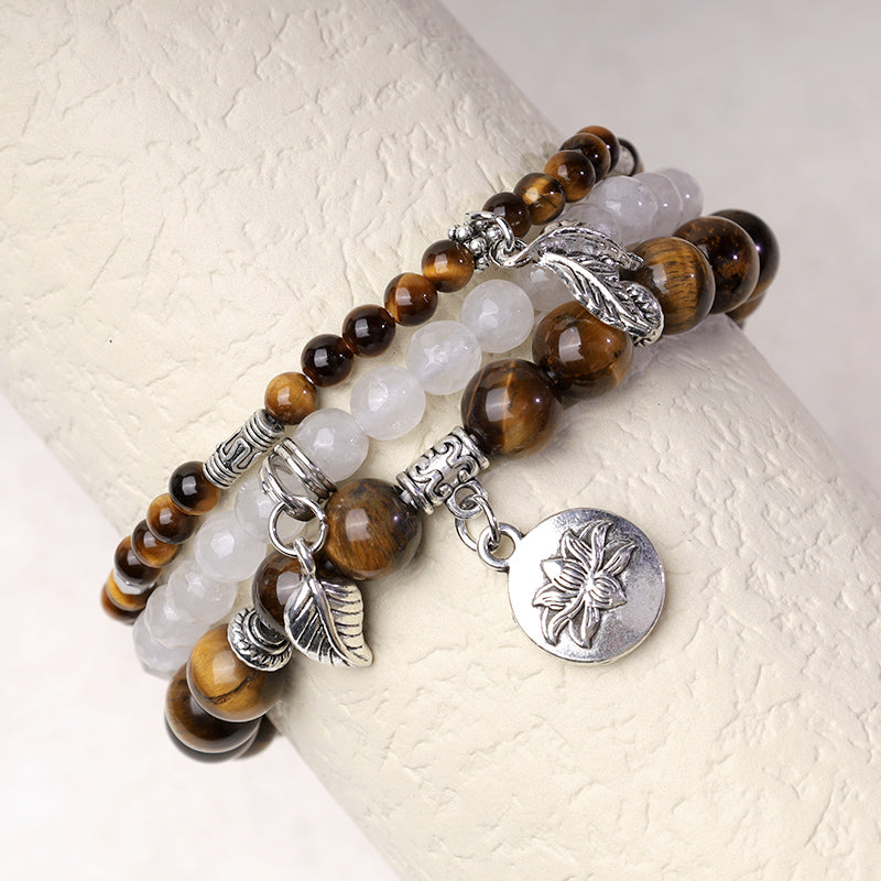 Buddha Stones 3PCS Naturalny Kryształ Kwarcowy Koraliki Uzdrawiająca Energia Bransoletka Lotosu - image 28