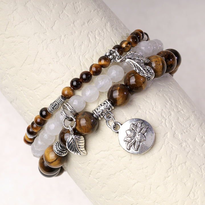 Buddha Stones 3PCS Naturalny Kryształ Kwarcowy Koraliki Uzdrawiająca Energia Bransoletka Lotosu - image 28