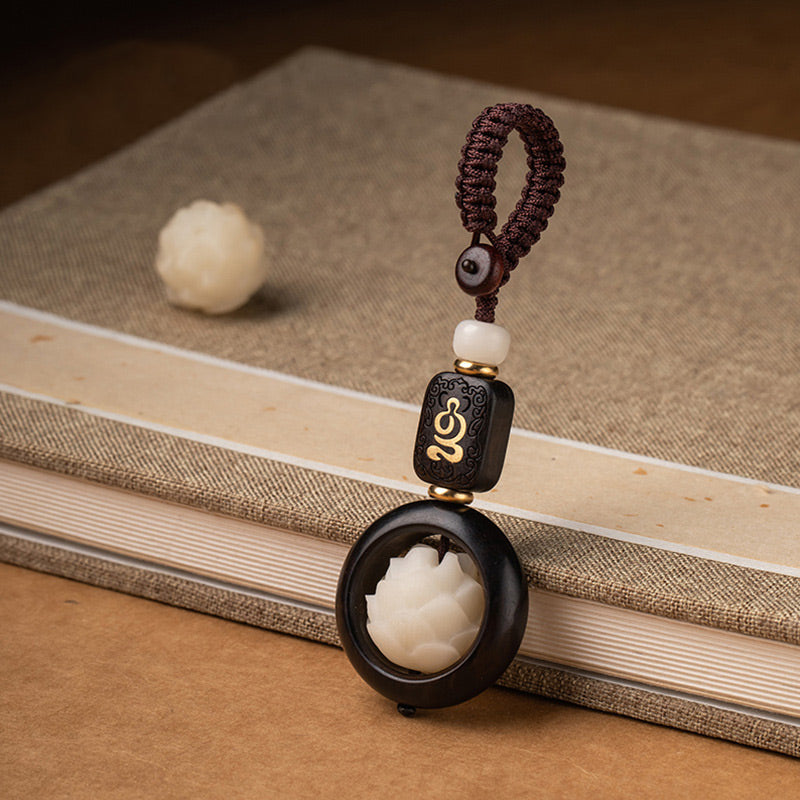Buddha Stones Hebanowe Nasiona Bodhi Lotos Oświecenie Brelok Dekoracja