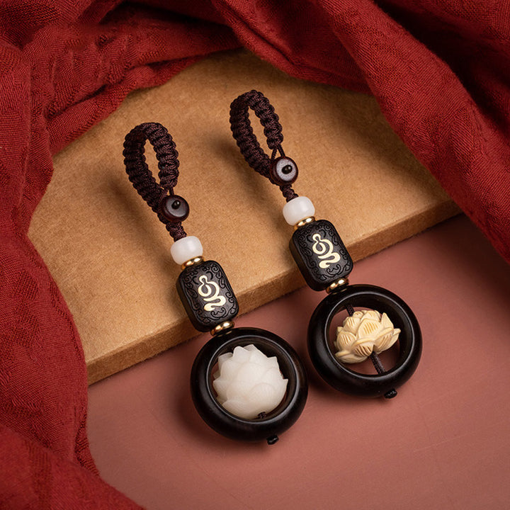Buddha Stones Hebanowe Nasiona Bodhi Lotos Oświecenie Brelok Dekoracja