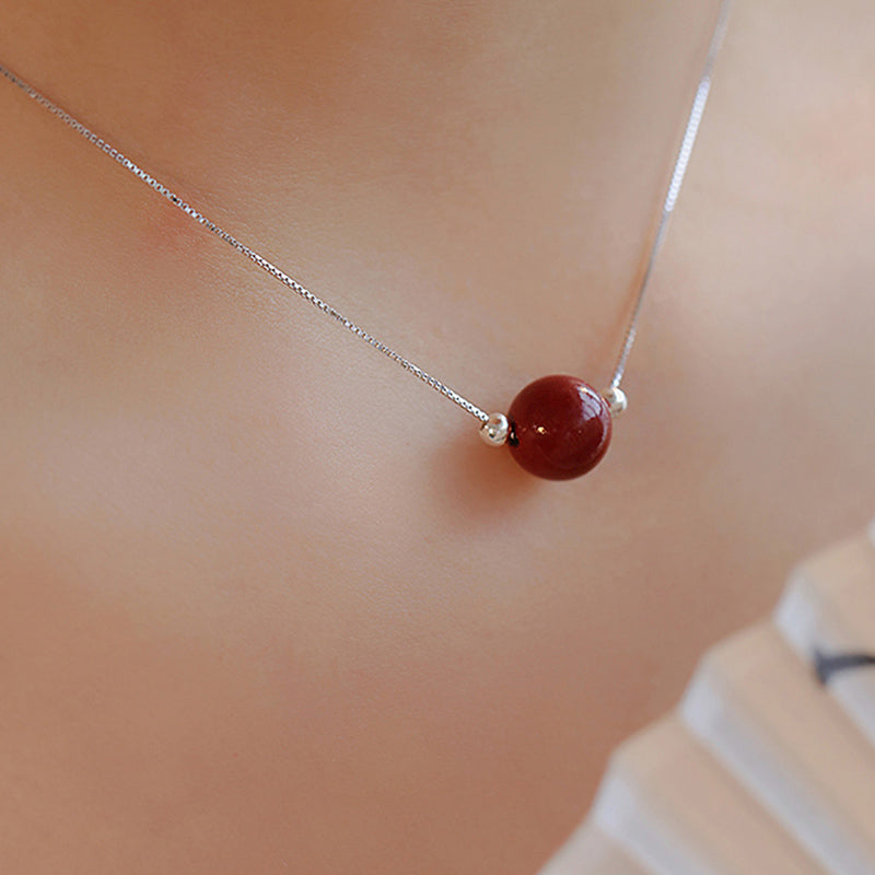 Buddha Stones 925 Srebro Sterling Koralik Cynobru Spokój Błogosławieństwo Naszyjnik Wisiorek - image 6