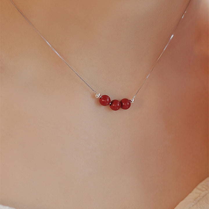 Buddha Stones 925 Srebro Sterling Koralik Cynobru Spokój Błogosławieństwo Naszyjnik Wisiorek - image 3