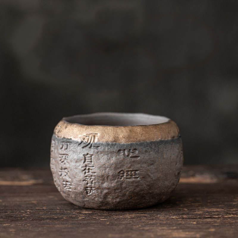 Buddha Stones Sutra Serca Grawerowana Ceramiczna Filiżanka Do Herbaty Kung Fu 130ml