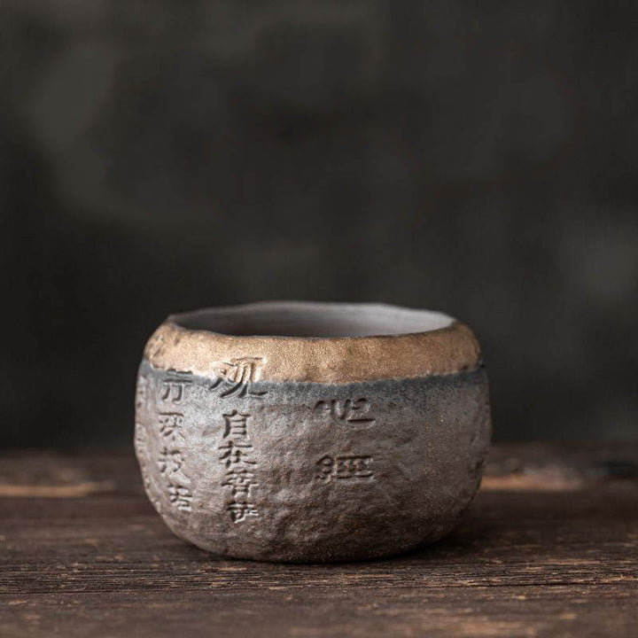 Buddha Stones Sutra Serca Grawerowana Ceramiczna Filiżanka Do Herbaty Kung Fu 130ml
