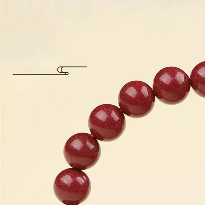 Bransoletka z Buddha Stones 925 ze srebra próby 925 z naturalnym cynobrem i czterema zwierzętami - image 15