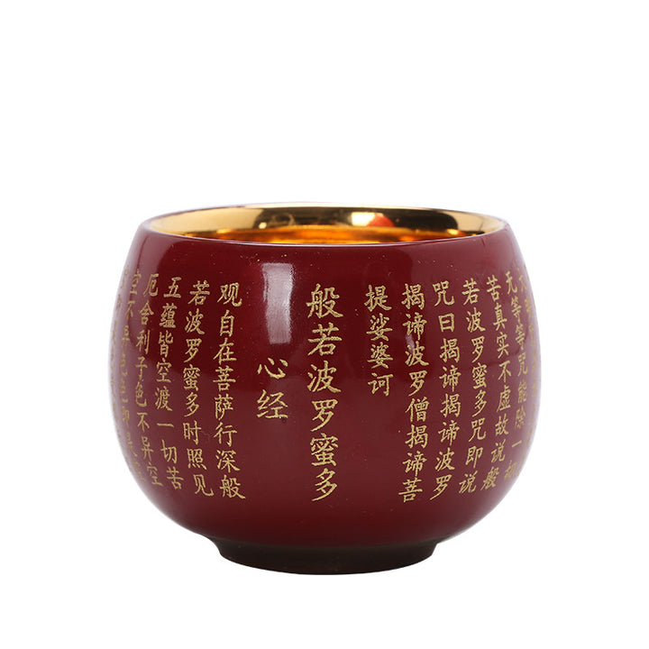 Buddha Stones Sutra Serca Wielkie Współczucie Mantra Grawerowana Ceramiczna Filiżanka Kung Fu Filiżanka Do Herbaty