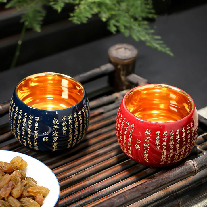 Buddha Stones Sutra Serca Wielkie Współczucie Mantra Grawerowana Ceramiczna Filiżanka Kung Fu Filiżanka Do Herbaty