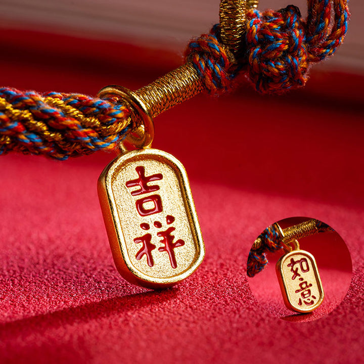 Buddha Stones ręcznie robione wielokolorowe tybetańskie Om Mani Padme Hum Ruyi pomyślna bransoletka pleciona
