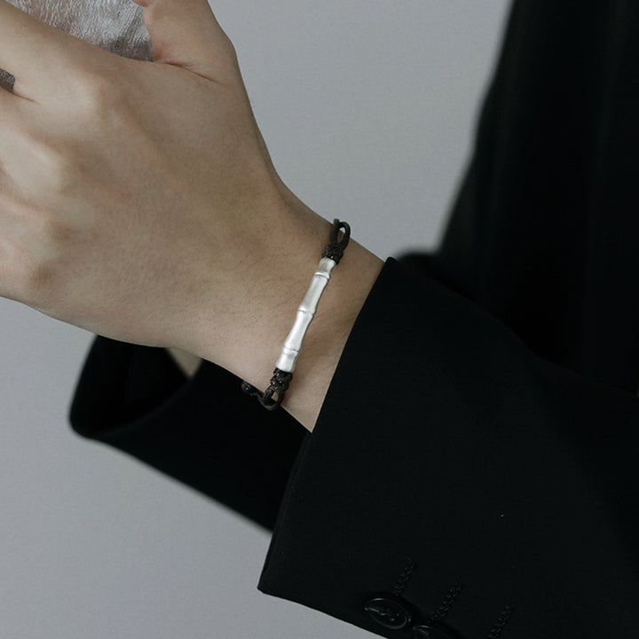 Buddha Stones 999 Srebro Sterling Wzór Kości Szczęścia Bransoletka Pleciona Lina - image 8