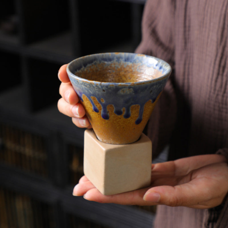 Buddha Stones Vintage Gradient Ceramiczny Kubek Do Kawy Herbata Latte Espresso Kawy Filiżanka Z Podstawką 200 ml