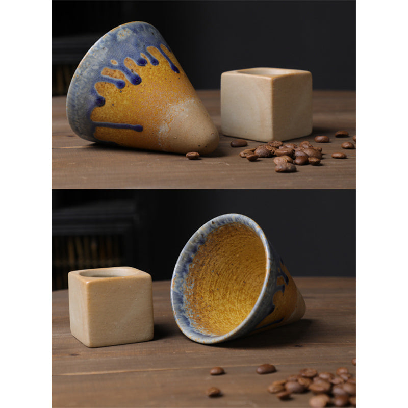 Buddha Stones Vintage Gradient Ceramiczny Kubek Do Kawy Herbata Latte Espresso Kawy Filiżanka Z Podstawką 200 ml