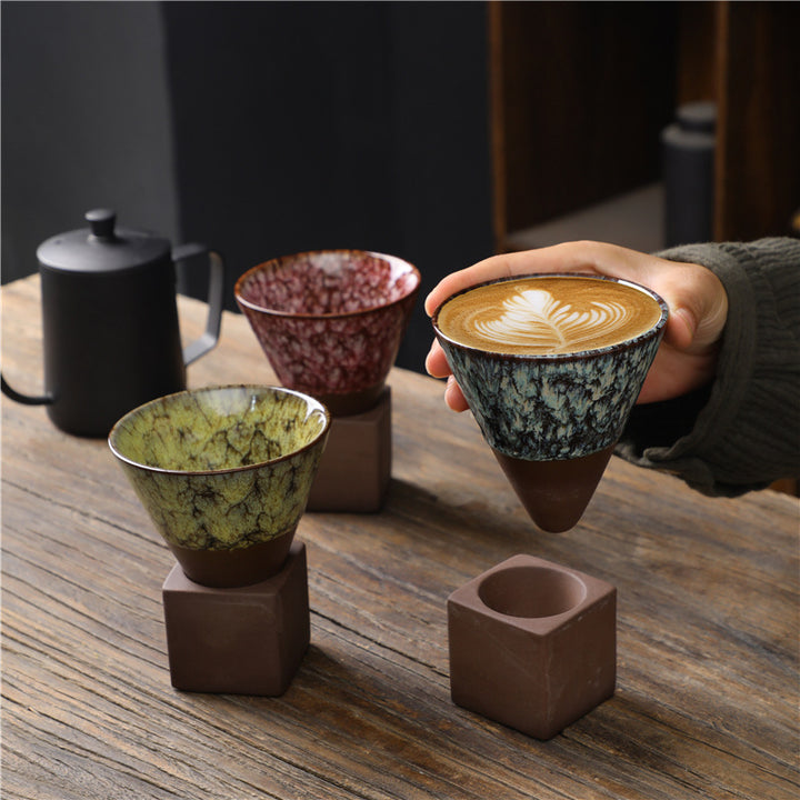 Buddha Stones Retro Kiln Change Ceramiczny Kubek Do Kawy Herbata Latte Espresso Filiżanka Do Kawy Z Podstawką 200 ml