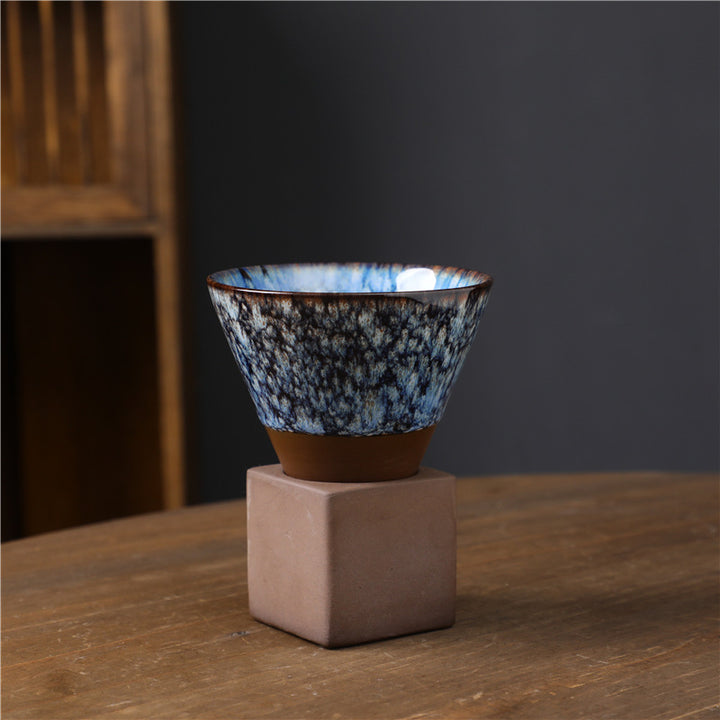 Buddha Stones Retro Kiln Change Ceramiczny Kubek Do Kawy Herbata Latte Espresso Filiżanka Do Kawy Z Podstawką 200 ml