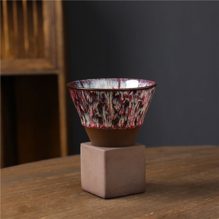 Buddha Stones Retro Kiln Change Ceramiczny Kubek Do Kawy Herbata Latte Espresso Filiżanka Do Kawy Z Podstawką 200 ml