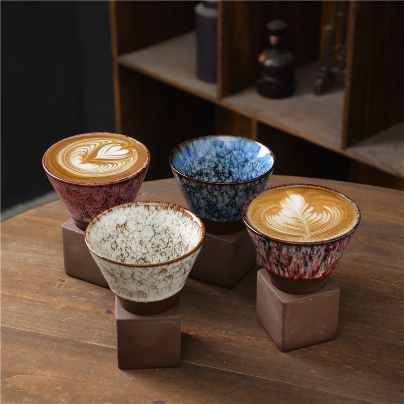 Buddha Stones Retro Kiln Change Ceramiczny Kubek Do Kawy Herbata Latte Espresso Filiżanka Do Kawy Z Podstawką 200 ml