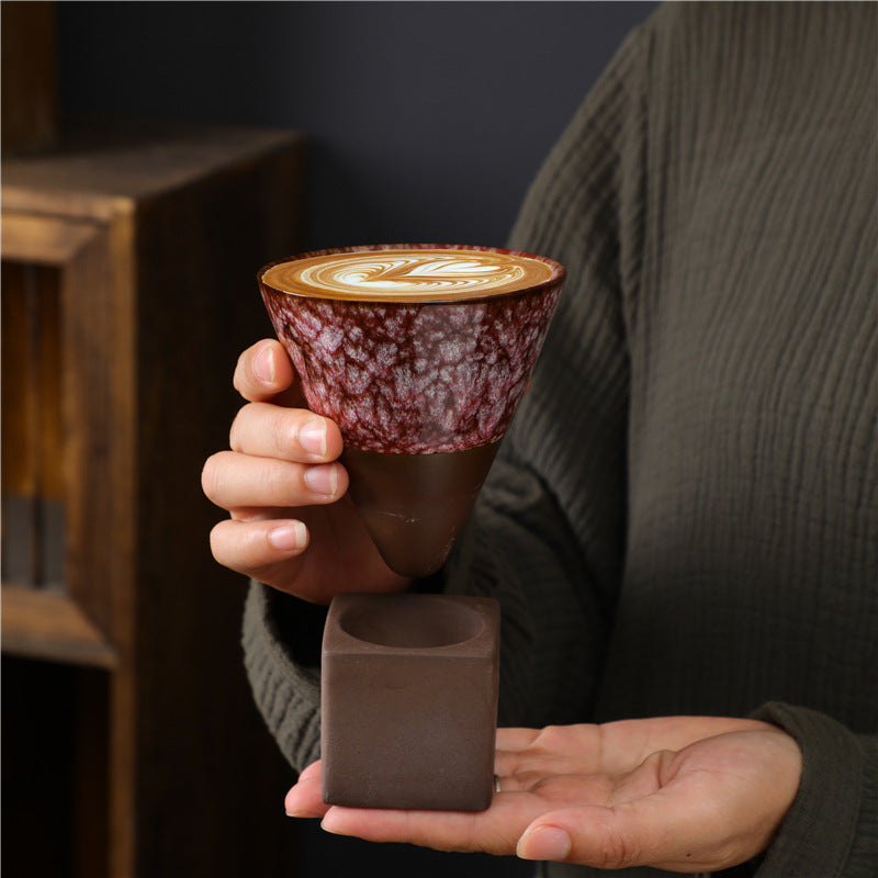 Buddha Stones Retro Kiln Change Ceramiczny Kubek Do Kawy Herbata Latte Espresso Filiżanka Do Kawy Z Podstawką 200 ml