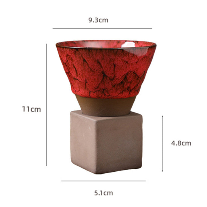 Buddha Stones Retro Kiln Change Ceramiczny Kubek Do Kawy Herbata Latte Espresso Filiżanka Do Kawy Z Podstawką 200 ml
