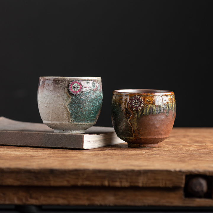 Buddha Stones Słonecznikowy Piec Zmiana Ceramiczny Kubek Kawy Herbata Latte Espresso Kawy Filiżanka 250 ml