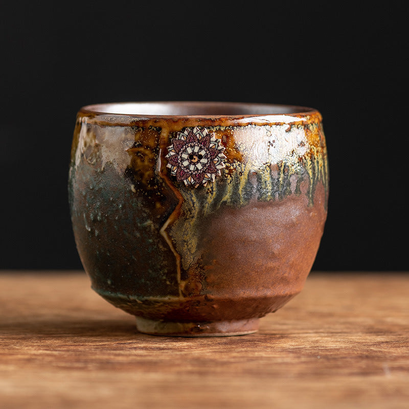 Buddha Stones Słonecznikowy Piec Zmiana Ceramiczny Kubek Kawy Herbata Latte Espresso Kawy Filiżanka 250 ml