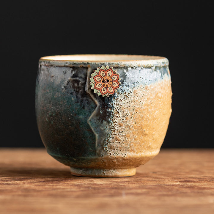 Buddha Stones Słonecznikowy Piec Zmiana Ceramiczny Kubek Kawy Herbata Latte Espresso Kawy Filiżanka 250 ml