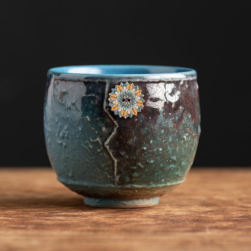 Buddha Stones Słonecznikowy Piec Zmiana Ceramiczny Kubek Kawy Herbata Latte Espresso Kawy Filiżanka 250 ml