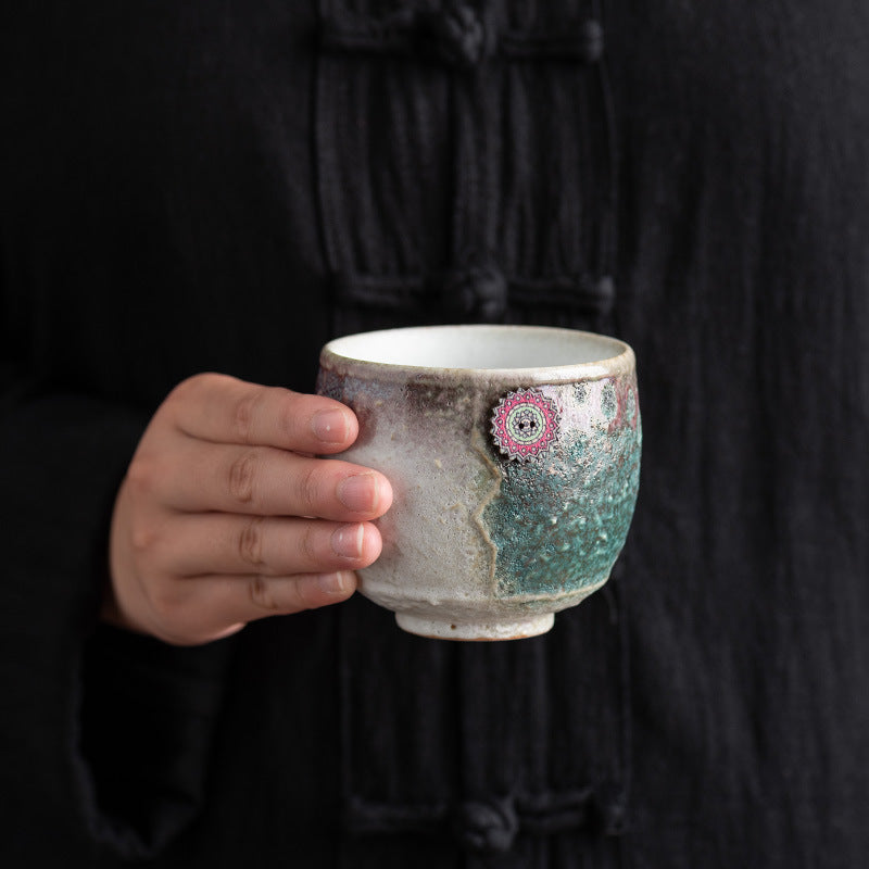 Buddha Stones Słonecznikowy Piec Zmiana Ceramiczny Kubek Kawy Herbata Latte Espresso Kawy Filiżanka 250 ml