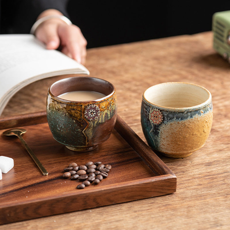 Buddha Stones Słonecznikowy Piec Zmiana Ceramiczny Kubek Kawy Herbata Latte Espresso Kawy Filiżanka 250 ml