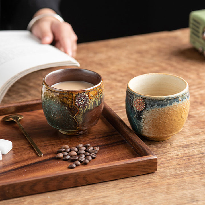 Buddha Stones Słonecznikowy Piec Zmiana Ceramiczny Kubek Kawy Herbata Latte Espresso Kawy Filiżanka 250 ml