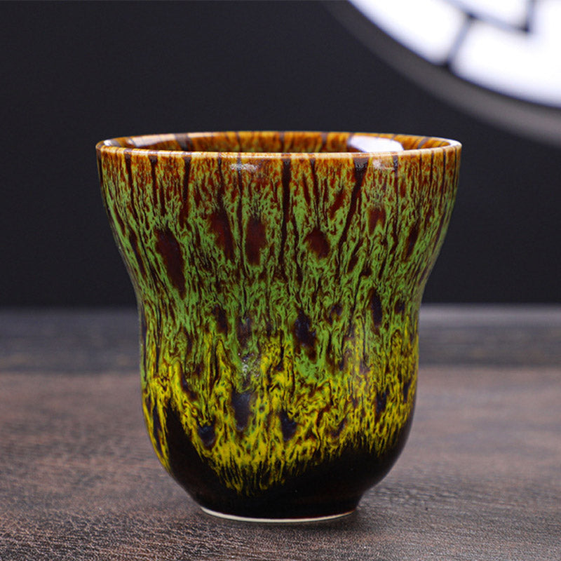 Buddha Stones Vintage Kiln Change Design Ceramiczny kubek do kawy i herbaty 150 ml - Zielony 7,5 cm*7,5 cm*150 ml - image 15