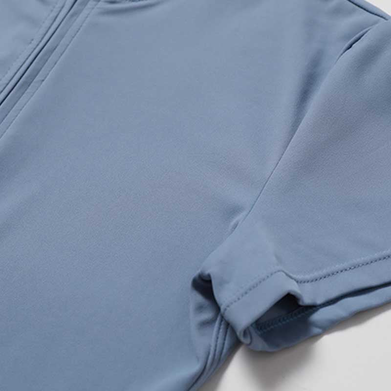 Buddha Stones Kombinezon z krótkim rękawem i zamkiem błyskawicznym o wysokiej elastyczności, sportowy, fitness, joga, damski, body - image 9