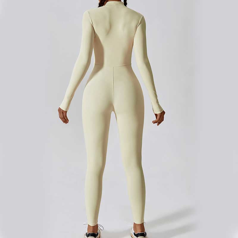 Buddha Stones Damskie Zamek Błyskawiczny Długi Rękaw Shapewear Kombinezon Sport Fitness Joga Body - image 33