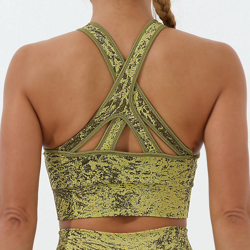 Buddha Stones Bezszwowy Fitness Crop Tank Top Wysoki Stan Legginsy Spodnie Sport Siłownia Joga Stroje