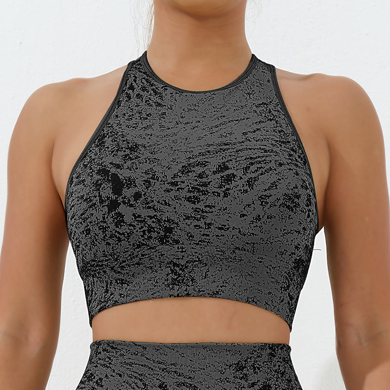 Buddha Stones Bezszwowy Fitness Crop Tank Top Wysoki Stan Legginsy Spodnie Sport Siłownia Joga Stroje