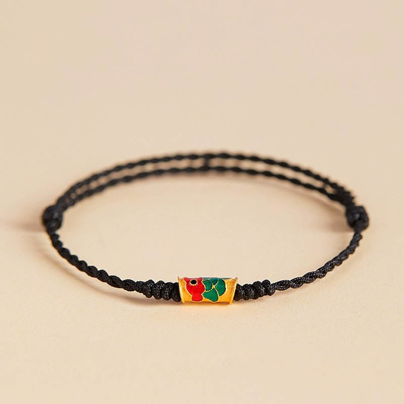 Bransoletka z plecionej liny z Buddha Stones wykonana ręcznie z ryby Koi, bogactwa i dobrobytu
