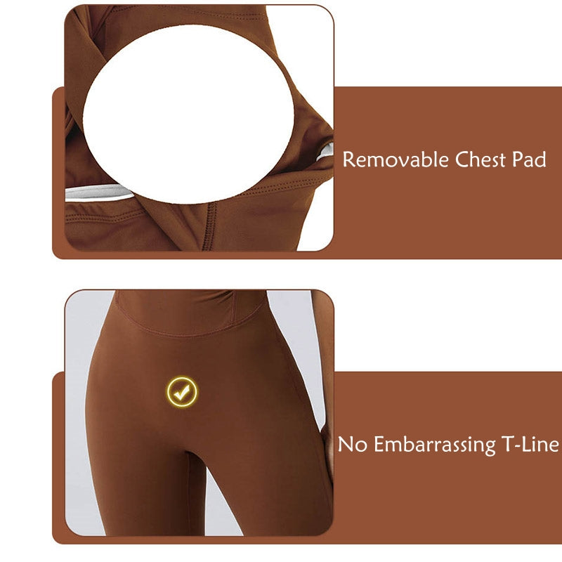 Buddha Stones Kobiety Trening Krzyżowy Bez Rękawów Rozkloszowany Kombinezon Sport Fitness Joga Body - image 7