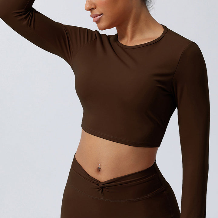 Buddha Stones Kobiety Trening Długi Rękaw Krzyżowy Top Bez Pleców Tee Legginsy Sport Fitness Joga Strój - image 25