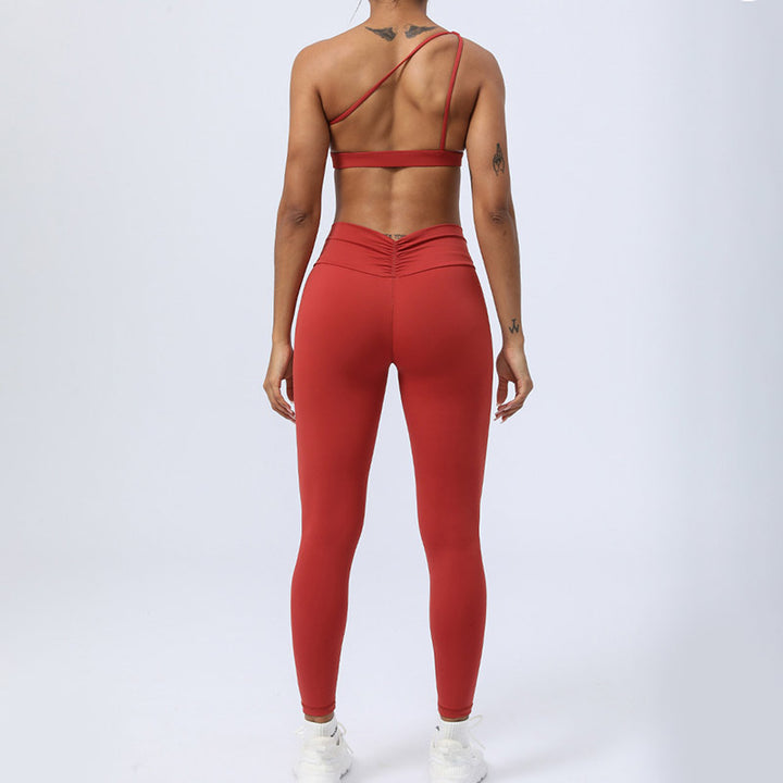 Buddha Stones 2 szt. bez pleców asymetryczny projekt top biustonosz spodenki legginsy spodnie fitness joga strój zestaw - image 12