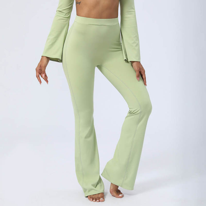 Buddha Stones Długi rękaw Biustonosz z odkrytymi plecami i ramiączkami Spodnie rozszerzane Fitness Joga Strój - image 1