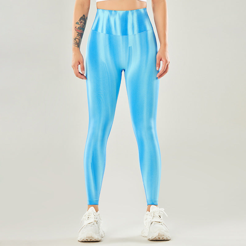 Spodnie sportowe z wysokim stanem i nadrukiem Tie Dye z motywem Buddha Stones, damskie spodnie do jogi