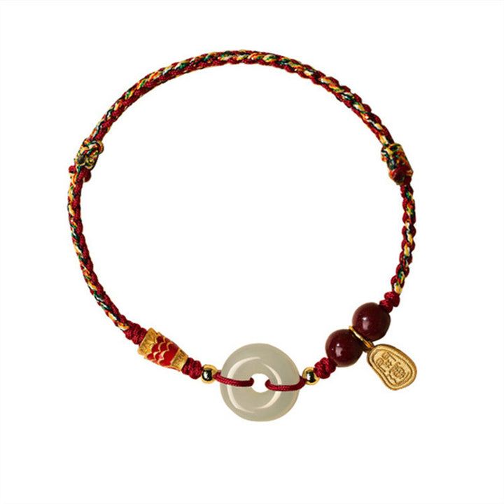 Bransoletka z Buddha Stones 925 ze srebra próby 925 z rybą Koi Hetian Jade Peace Buckle Luck - image 4